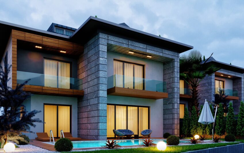 Luxurious villas with separate pool in an upscale neighborhood