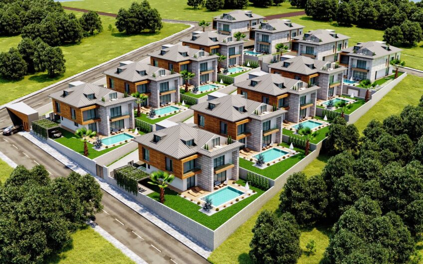 Luxurious villas with separate pool in an upscale neighborhood